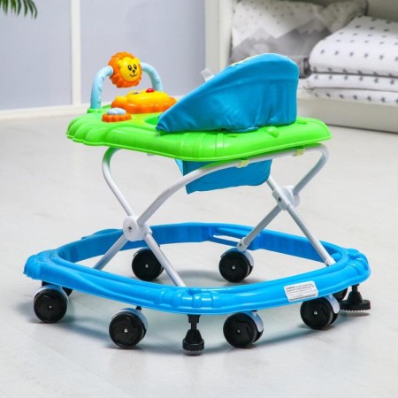 Walks "Lion", 8 wheels, brake, muses, toys, blue-green-2