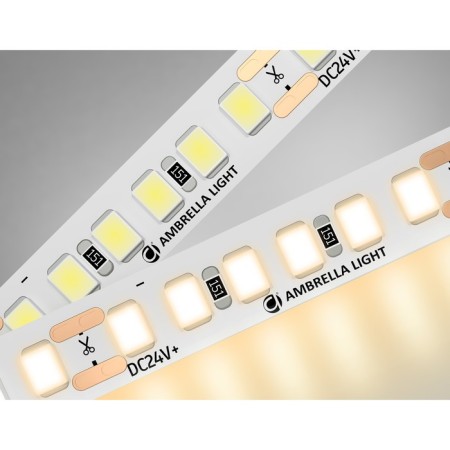 Ambrella GS3201, 5 m, IP20, 2835, 180 LED/m, 14.4 W/m, 24V, glow warm white