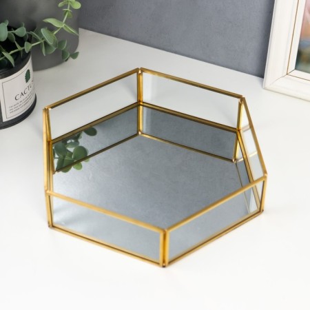 Standing interior glass with a mirror "polyhedron" 5x25x22.5 cm