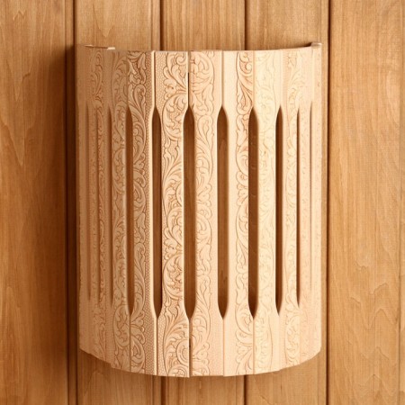 The lampshade is wooden, semicircular "Russian patterns" 29.5x 23x16 cm