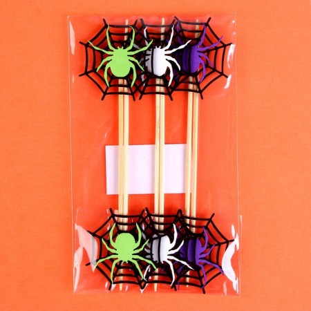 Decor on the wand "Spider on the web" set of 6 pcs., Size 1 pc. - 16 × 5 cm-3