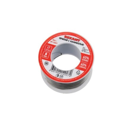 Solder with rosin Rexant, 100 g, d = 0.5 mm, tin 60% lead 40%