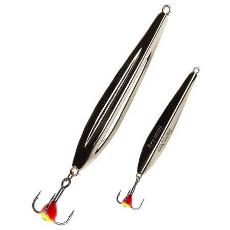 Spinning vertical winter Lucky John Fin Blade with a chain and a tee, 5 cm, s blister