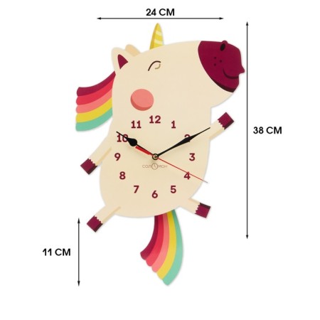 Watch Wall children's "Unicorn", silent, with a pendulum, 24x40 cm, aa-1