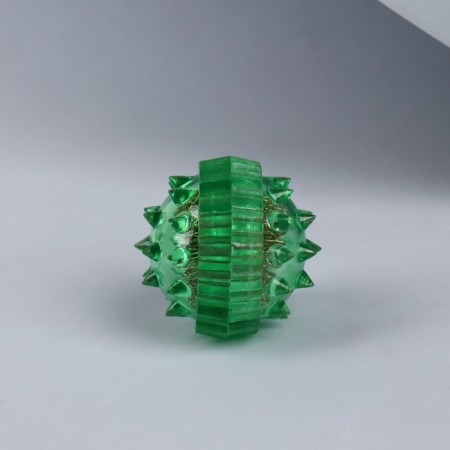 Su-jok massage, d = 3.5 cm, with 2 rings, green color-9