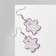 Acryl Earrings "Bear" in sparkles, the color of the rainbow purple in silver