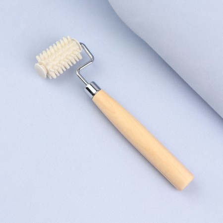 Massage for the face and neckline, with spikes, 15.5 × 4.6 cm, beige color-2