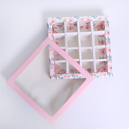 Box for sweets, confectionery packaging, 16 cells, “bloom” 17.7 x 17.7 x 3.8 cm-4
