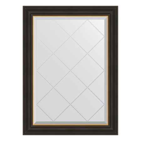 Mirror with engraving in a baguette frame, a black tree with gold 71 mm, 64x86 cm