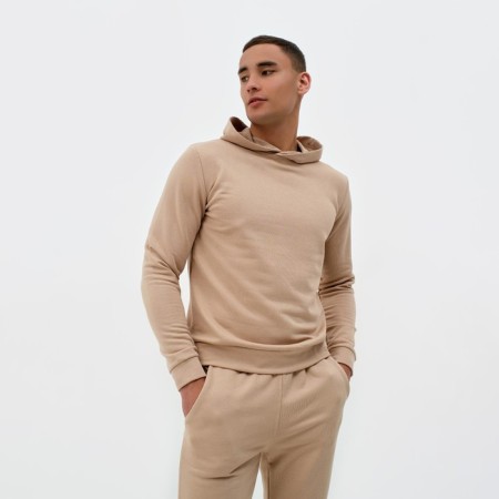 Men's tracksuit (hoodies, trousers) minku, beige color, size 48-6