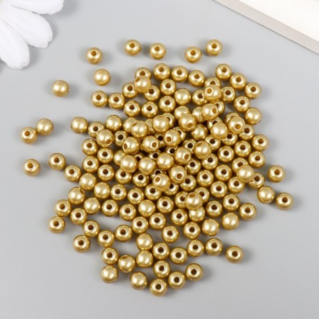 Set of beads "needlework" plastic, diameter 6 mm, 25 g, gold-1