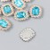 Decor for creativity plastic, rhinestones "octagonal medallion" nr 10 pcs blue 1.8x2.4 cm