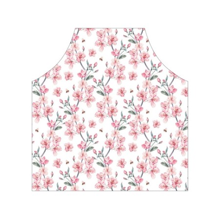 Apron of a kitchen with a photo print "delicate flowers", adjustable, size OS-2