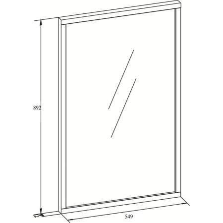 Hinged mirror "Norwood 7", 549 × 32 × 892 mm, chocolate nut color-2
