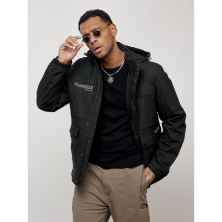 Sports male jacket, size 48, black color-10