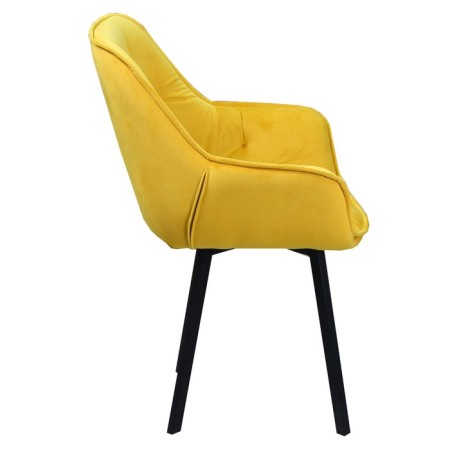 Chair "Quint", velor tenerife turfuum / Black metal-2