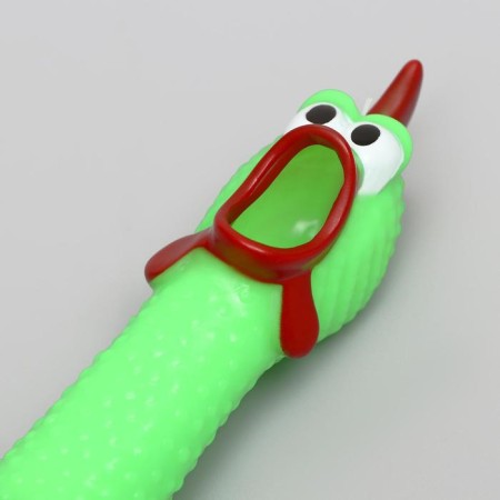Toy of the "thoughtful chicken" for dogs, 28 cm, bright green-2