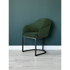 SHELL chair, 56 × 63 × 83 cm, green color, black frame