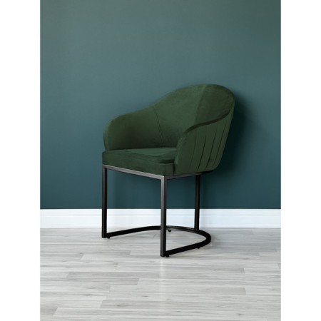 SHELL chair, 56 × 63 × 83 cm, green color, black frame