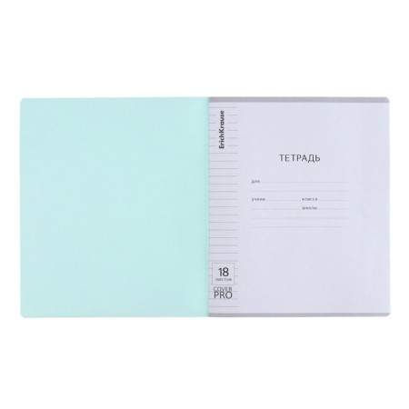 A notebook of 18 sheets in the Erichkrause line "Coverprio Pastel Classic", a plastic cover, an offset block 100% whiteness, mint-5