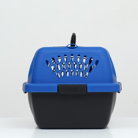 Carriage for animals with a plastic door, 40 x 32 x 26, blue-3