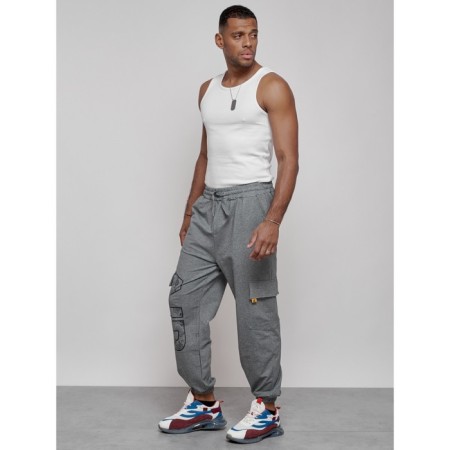 Joggers male, size 52, gray color-6