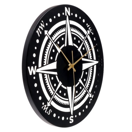 Watch Wall Interior "Compass", smooth move, D-40 cm, black-1
