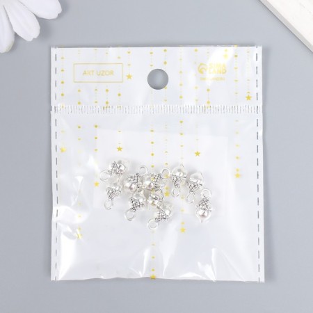 Decor Metal for creativity "Stock" silver (A40975) 1.3x0.6 cm-4