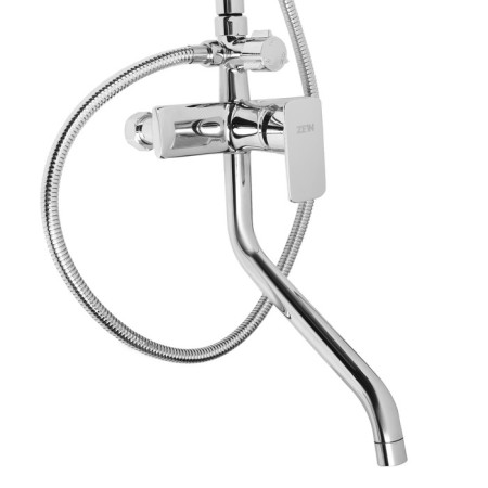 The shower system Zein Z3866, mixer, spout, tropical and hand watering can, brass, chrome-11
