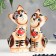 Souvenir "Cat with a cat", 2 pcs, gzhel color