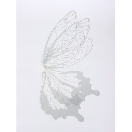 Floristic decor for bouquets, "butterfly wings", silver, 50x56 cm-2
