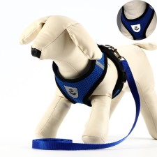 A set of ammunition with a soft harness and a reflective patch, XL, Osh 40 cm, og 46-60 cm, blue