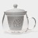 Glass mug for brewing with ceramic sieve "Tenderness", 300 ml, white color