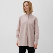Рубашка женская удлиненная MINAKU: Casual Collection цвет серо-розовый, р-р 46