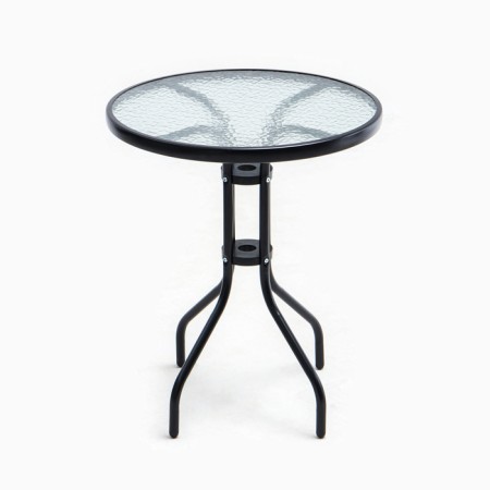 Set of garden furniture: table + 2 stools, textile, black, maximum load 120 kg-1