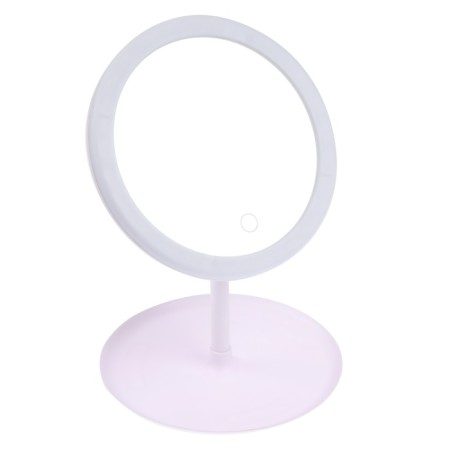Mirror KZ-09, backlight, desktop, battery, 2500 mAh, 3 modes, rotation 90 °, white