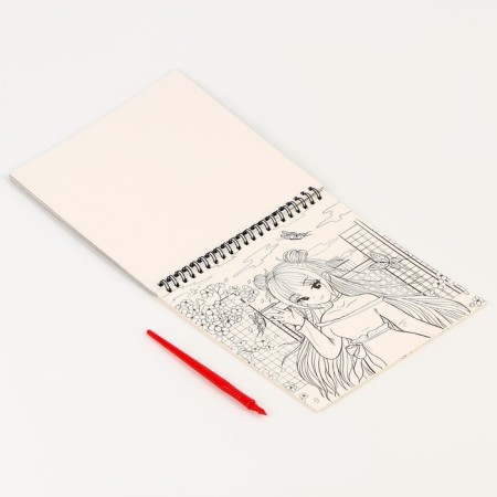 Blocknote engraving-painting "Anime-hero", 19 x 19cm-3