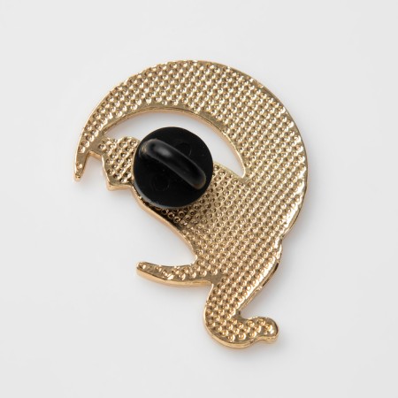 Icon "cat on the moon", black color in gold-2
