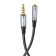 Hoco UPA20, Jack 3.5 mm (M) cable - jack 3.5 mm (F), 2 m, nylon, gray