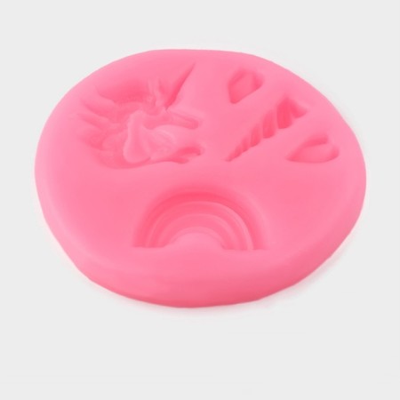 Mold "Rainbow Unicorn", silicone, 6.3 × 0.5 cm, color mix-1