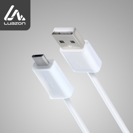 Luazon cable, microUSB - USB, 1 A, 1 m, white