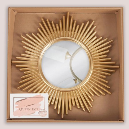 Wall mirror "stripes", D mirror surface 11 cm, golden color-4