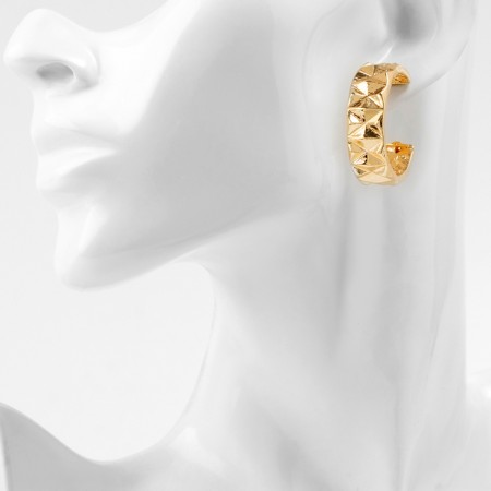 Earrings “Geometry” Ornament, Color Gold, D = 2.8 cm-3