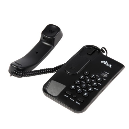 Wired phone Ritmix RT-311, repetition, disconnection of the microphone, indication, black-1