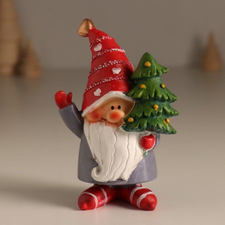Suvenir Polystone "Santa Claus with Christmas tree" 11.5x6.5x5 cm