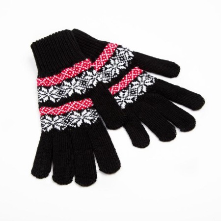 Female gloves, black color, size 18-1