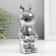 Piggy bank Ceramics "Rabbit" silver 6x8.5x18 cm
