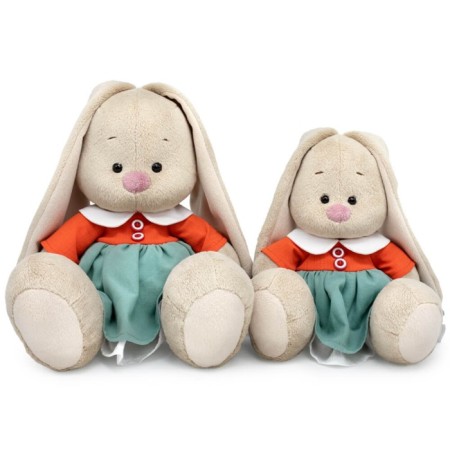 Soft toy "Bunny Mi", in a two -tone dress, 18 cm-3