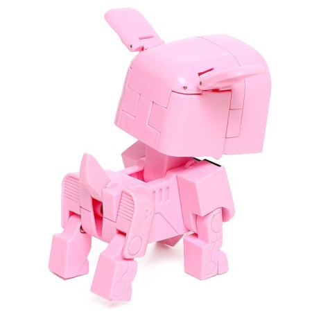 Robot hours “Puppy”, transformed into the alarm, works from batteries, color pink-3