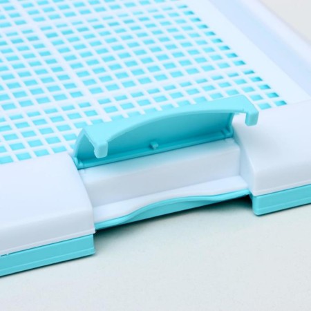 Dog toilet with a grid and a column, 45 x 35 x 4.5 cm, blue-3
